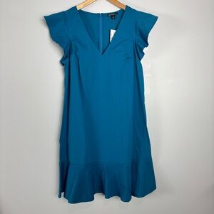 J. Crew Teal V-Neck Mini Dress